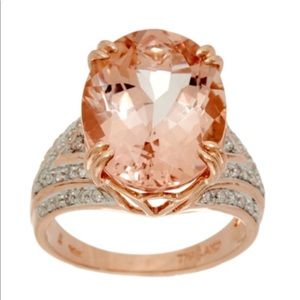 Morganite & Diamond Wedding Ring 7cts